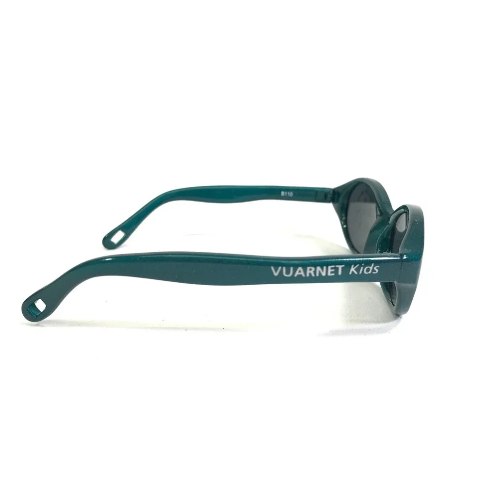 Vuarnet Kids Sunglasses B110 Blue Green Round Frames with Blue Lenses 28-15-105